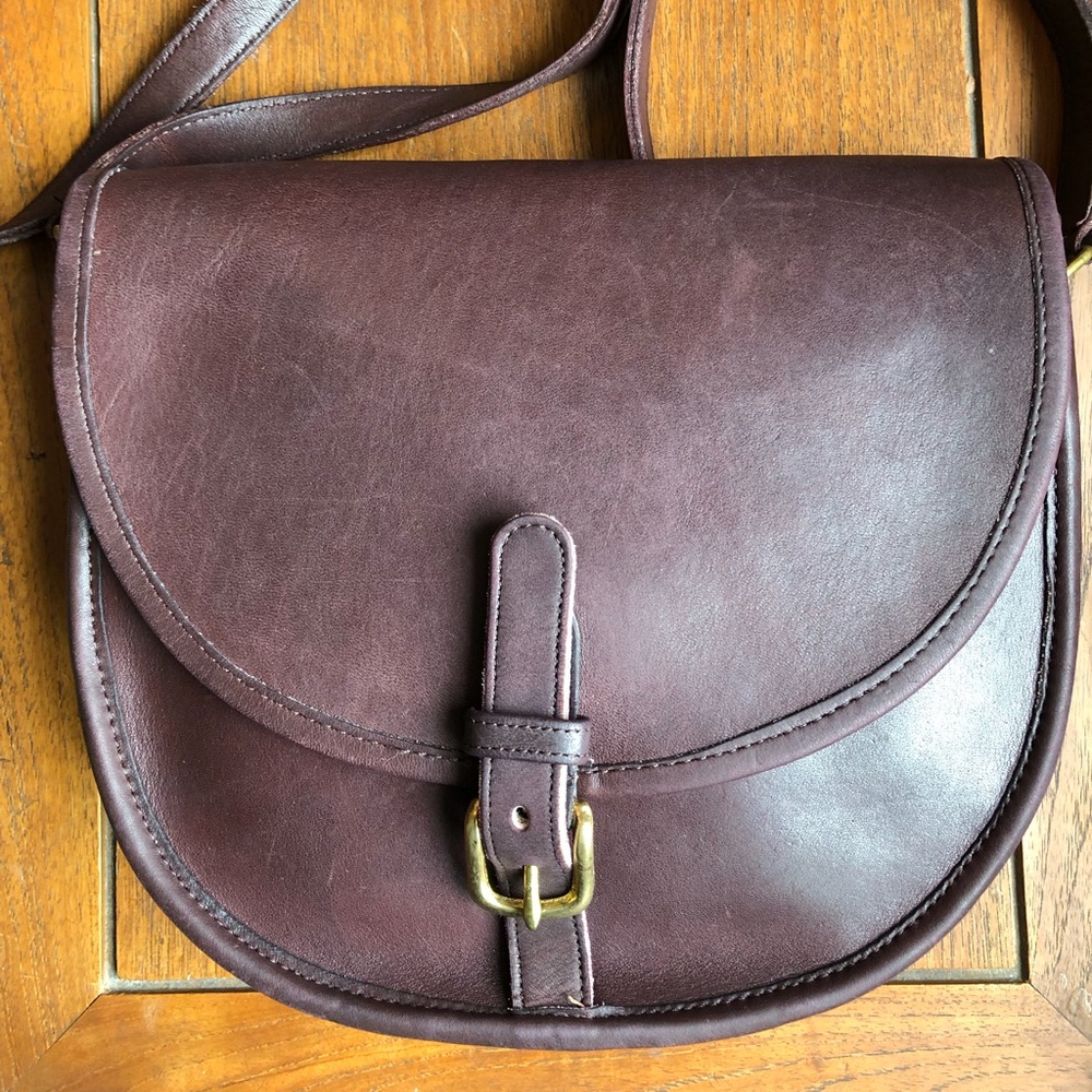 Vintage Burgundy Coach Riding Bag 9750